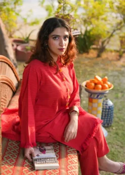 Red and Camel Striped Shirt